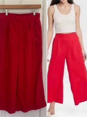 A New Day Linen Blend Pull On Crop Pants
